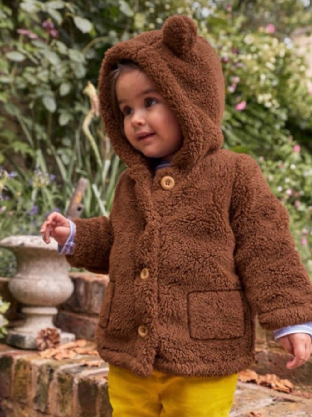 Baby Boden Brown Bear Borg Hooded Jacket